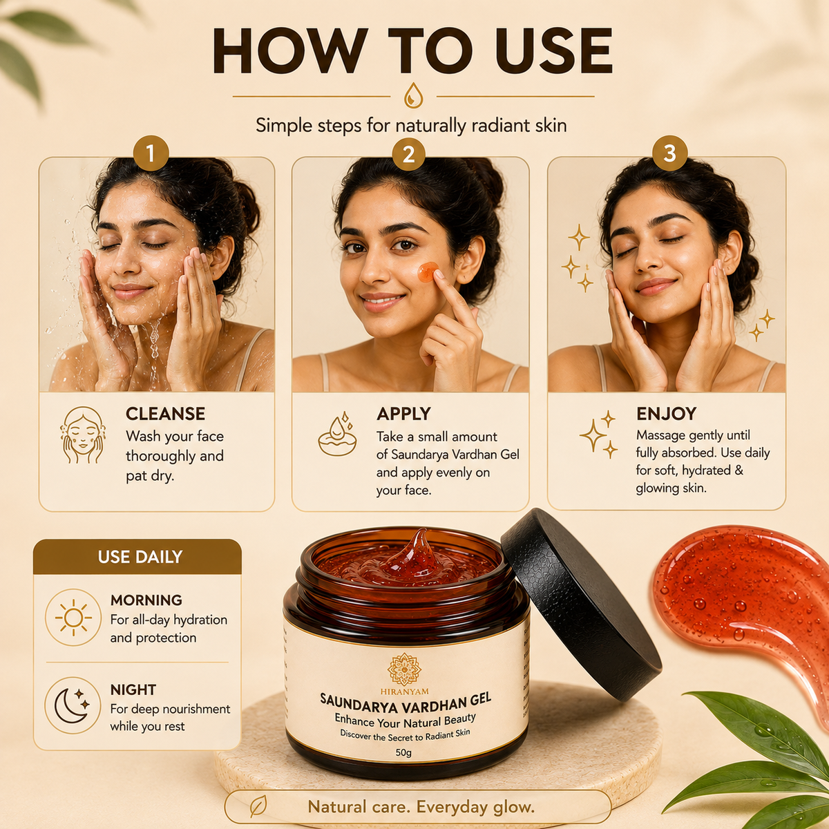 Saundarya Vardhan Ayurvedic Face Gel | Hiranyam