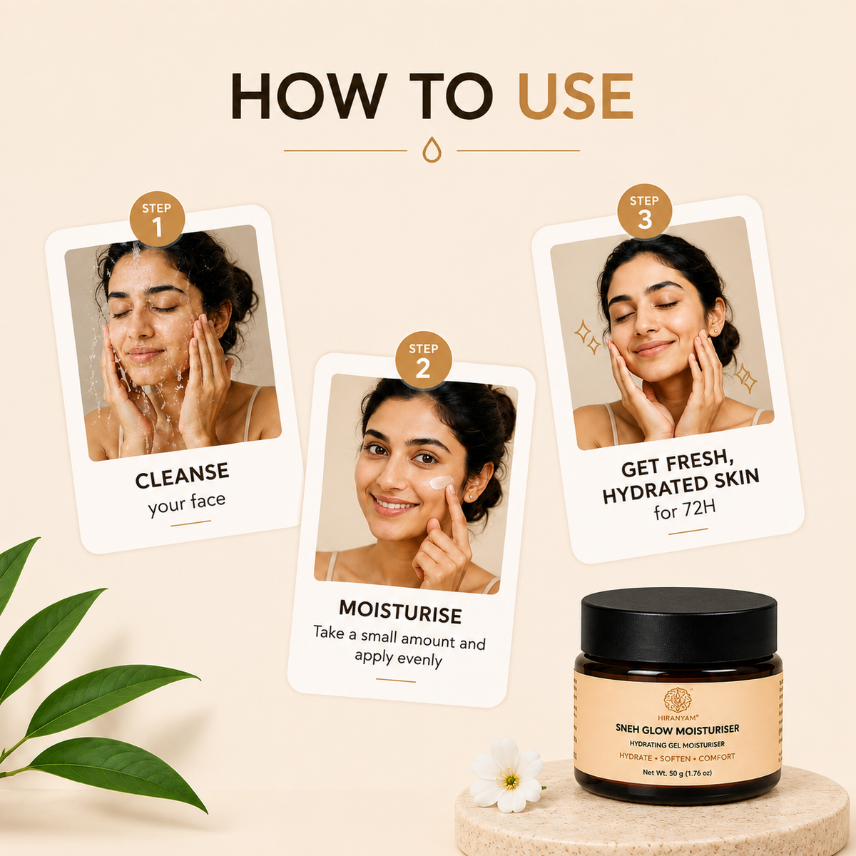 Sneh Glow Moisturizer for Dry Skin | Hydrating Face Gel