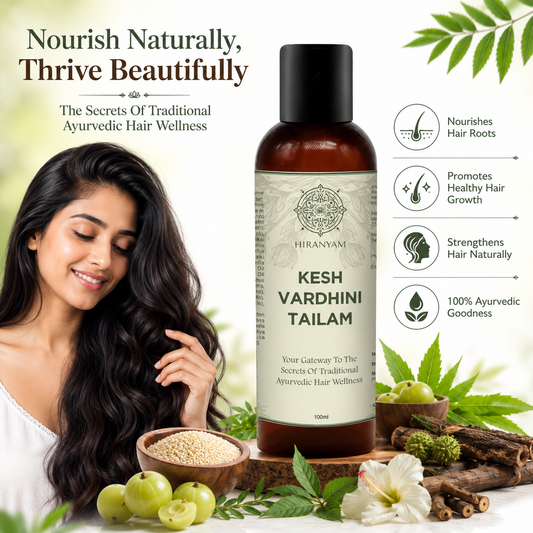 Kesh Vardhini Tailam + Nirmalika Hair Cleanser + Kesh Ras Hair Serum