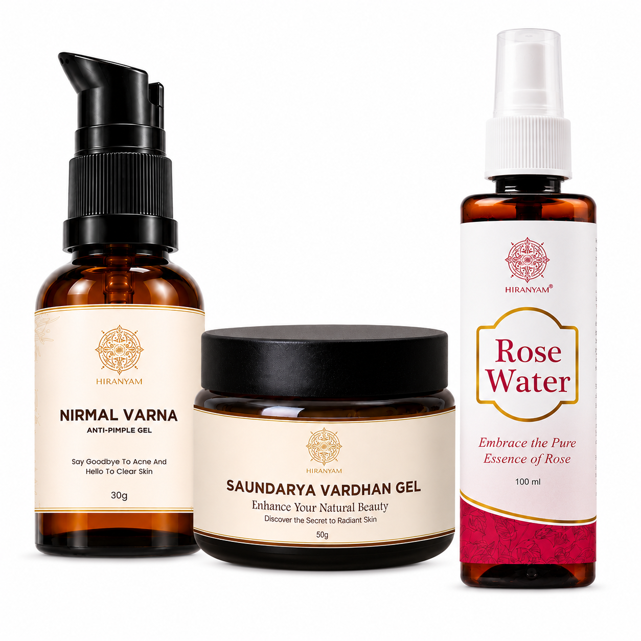Nirmal Varna Gel + Saundarya Vardhan Gel + Rose Water
