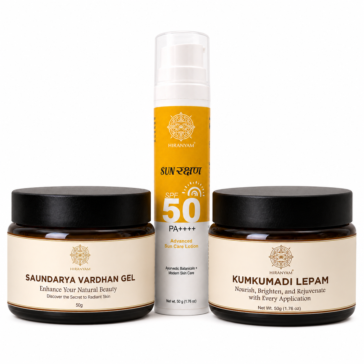 Saundarya Vardhan Gel + SunRakshan + Kumkumadi Lepam