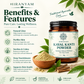 Kaval Kanti Powder in a 50g jar with herbal blend, surrounded by natural ingredients, promoting Ayurvedic care.