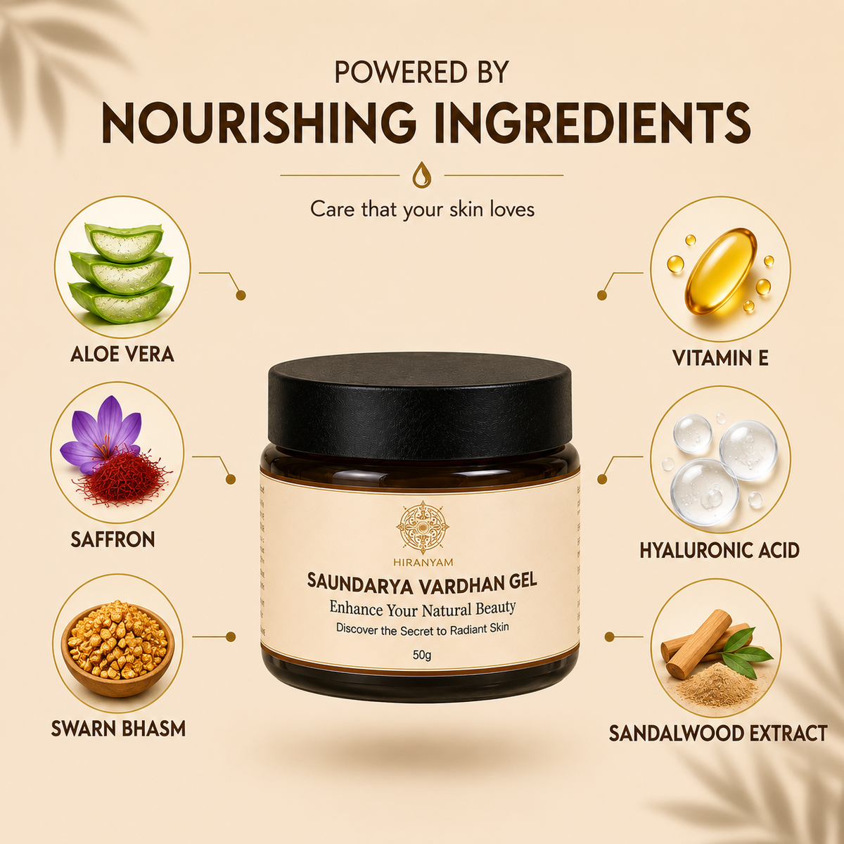 Saundarya Vardhan Ayurvedic Face Gel | Hiranyam