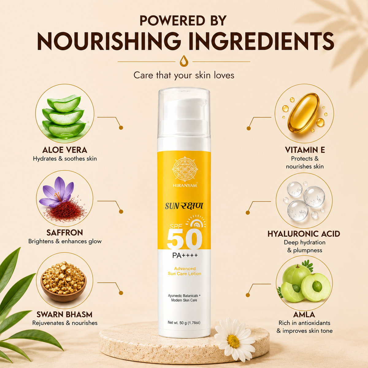 Sun Rakshan SPF 50 PA++++ Sunscreen | Ayurvedic