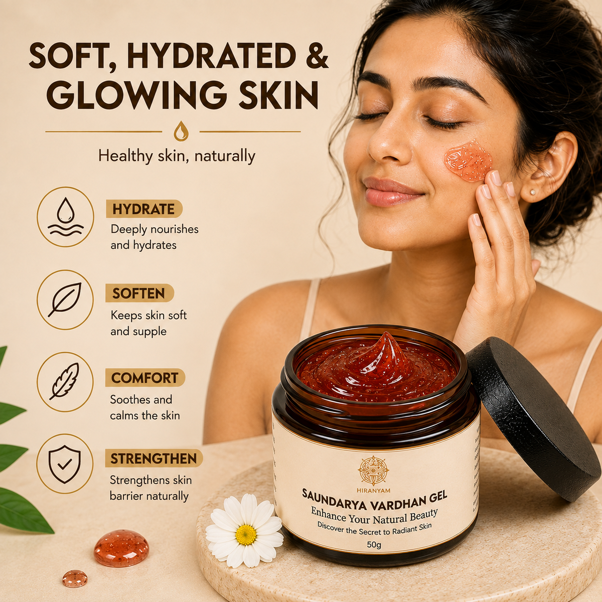 Saundarya Vardhan Ayurvedic Face Gel | Hiranyam