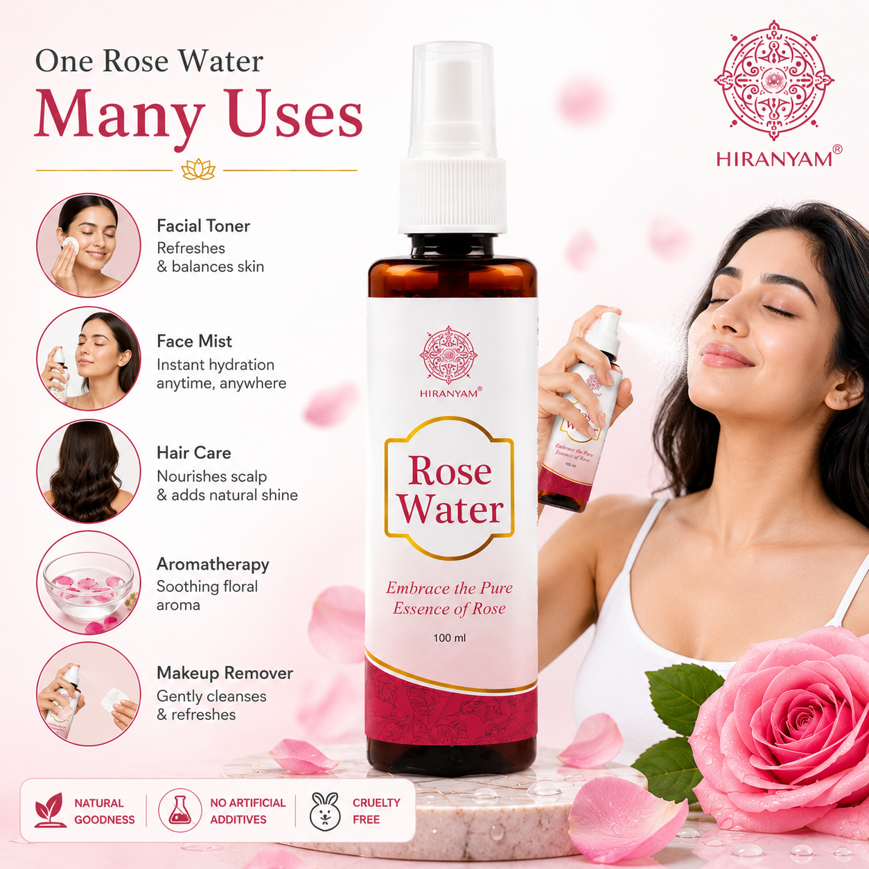 Hiranyam Rose Water (Gulab Jal)