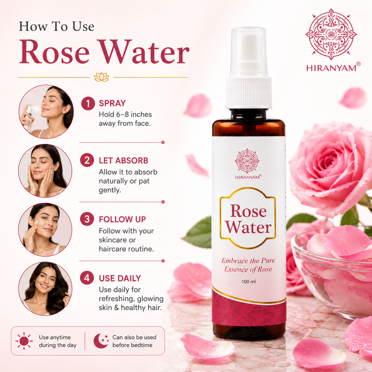 Hiranyam Rose Water (Gulab Jal)