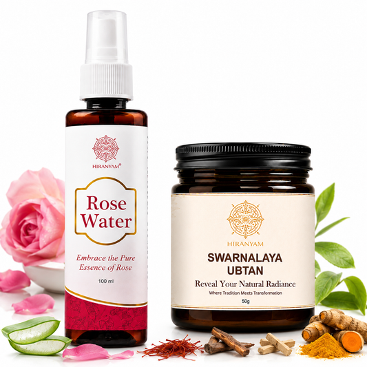 Rose Water + Swarnalaya Ubtan
