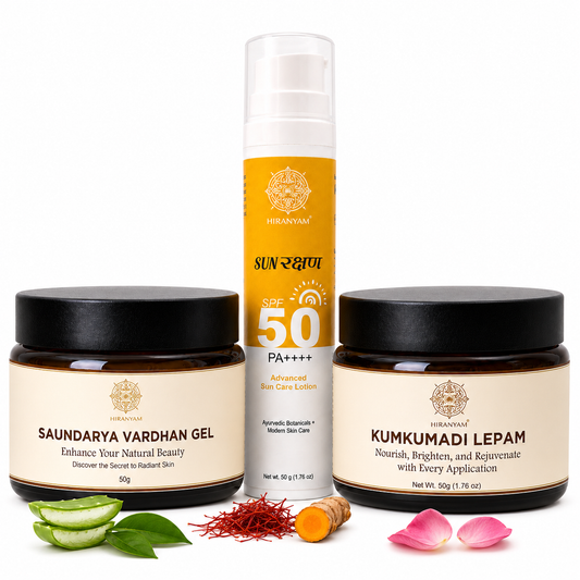Saundarya Vardhan Gel + SunRakshan + Kumkumadi Lepam