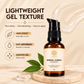 Nirmal Varna Anti-Pimple Gel bottle with pump, amber color, placed on wooden surface with green leaves.