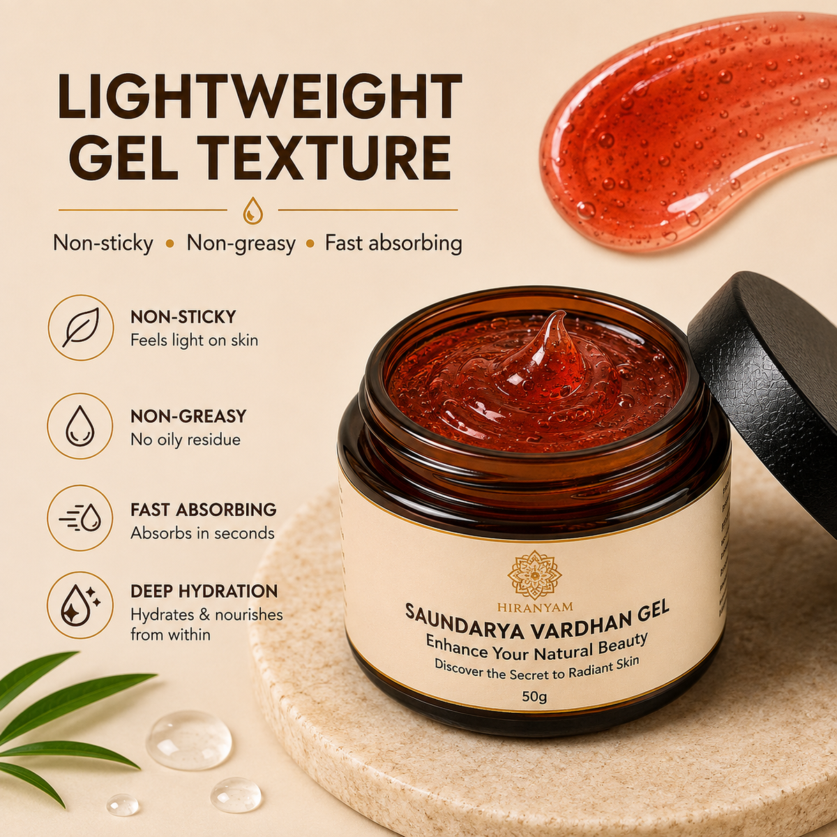 Saundarya Vardhan Ayurvedic Face Gel | Hiranyam