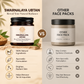 Swarnalaya Ubtan jar with golden label, natural ingredients, compared to generic face pack on beige background.