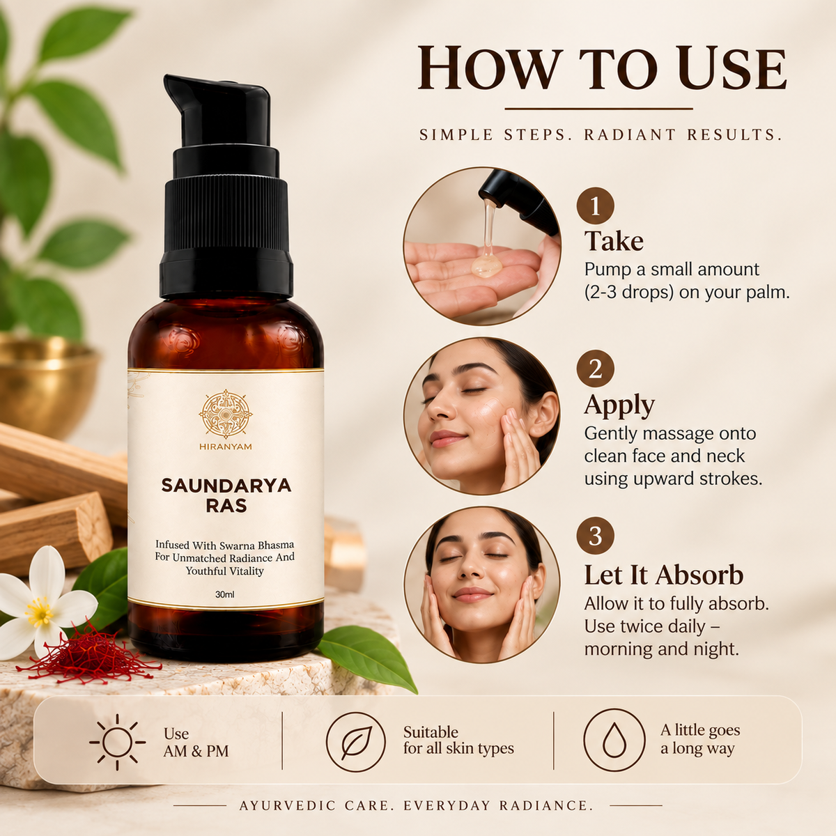Saundarya Ras Face Serum | Ayurvedic Hydrating Serum