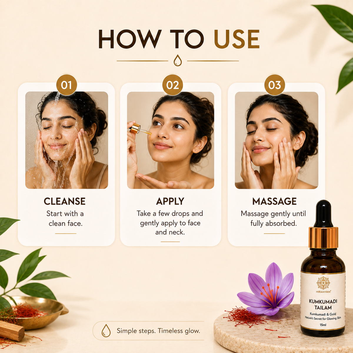 Kumkumadi Oil with Swarna Bhasma | Ayurvedic Face Oil