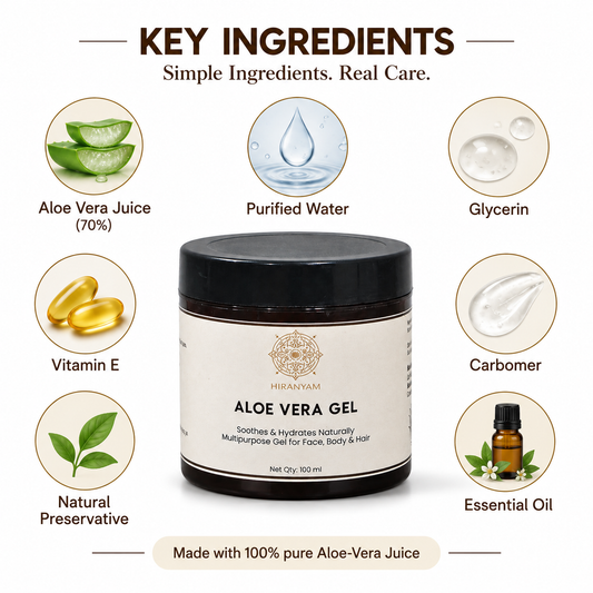 Aloe Vera Gel for Face & Hair | Hydrating Gel – 100ml