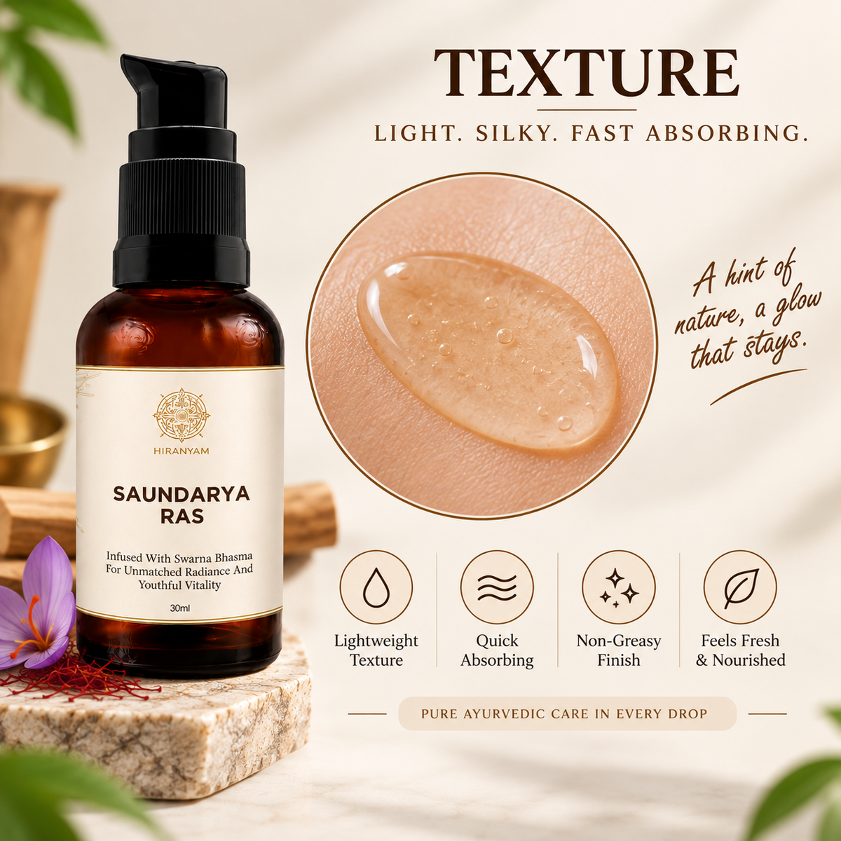 Saundarya Ras Face Serum | Ayurvedic Hydrating Serum
