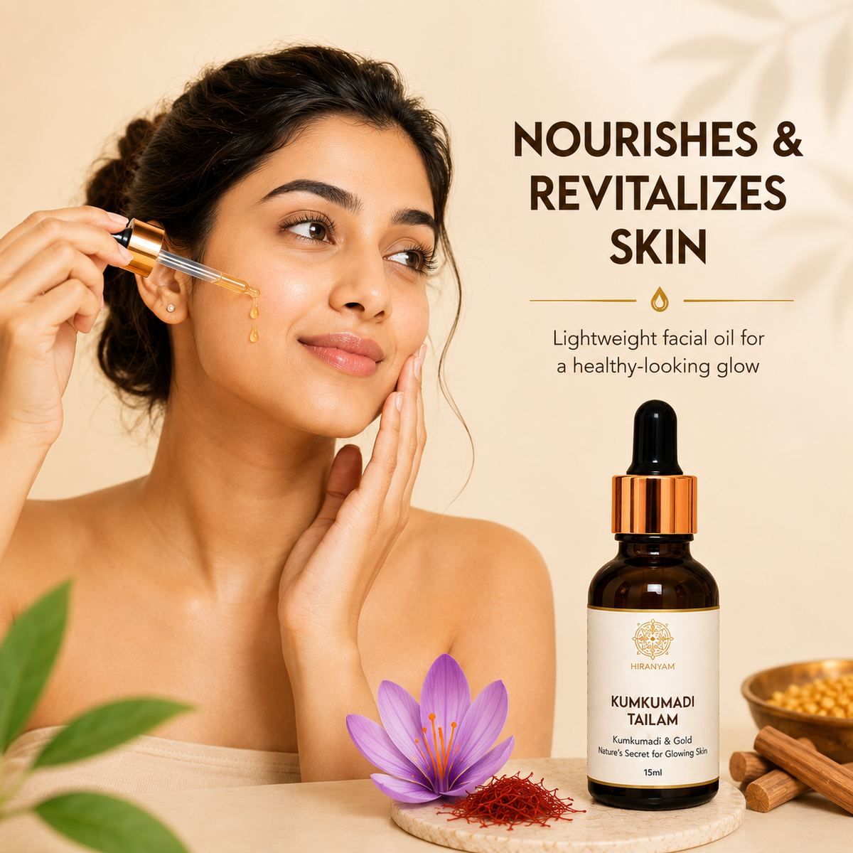 Kumkumadi Oil with Swarna Bhasma | Ayurvedic Face Oil
