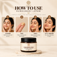 Kumkumadi Lepam Face Cream in a 50g jar with saffron and niacinamide, shown with usage instructions.